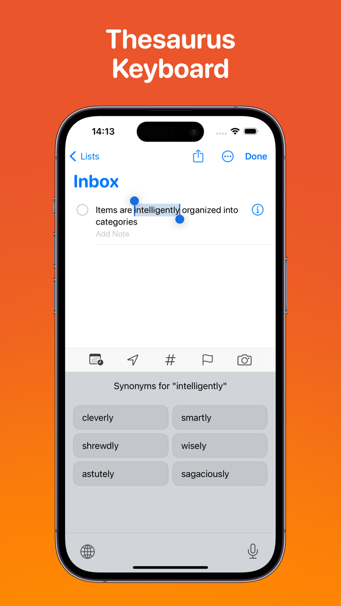 AnotherWordThesaurus Keyboard