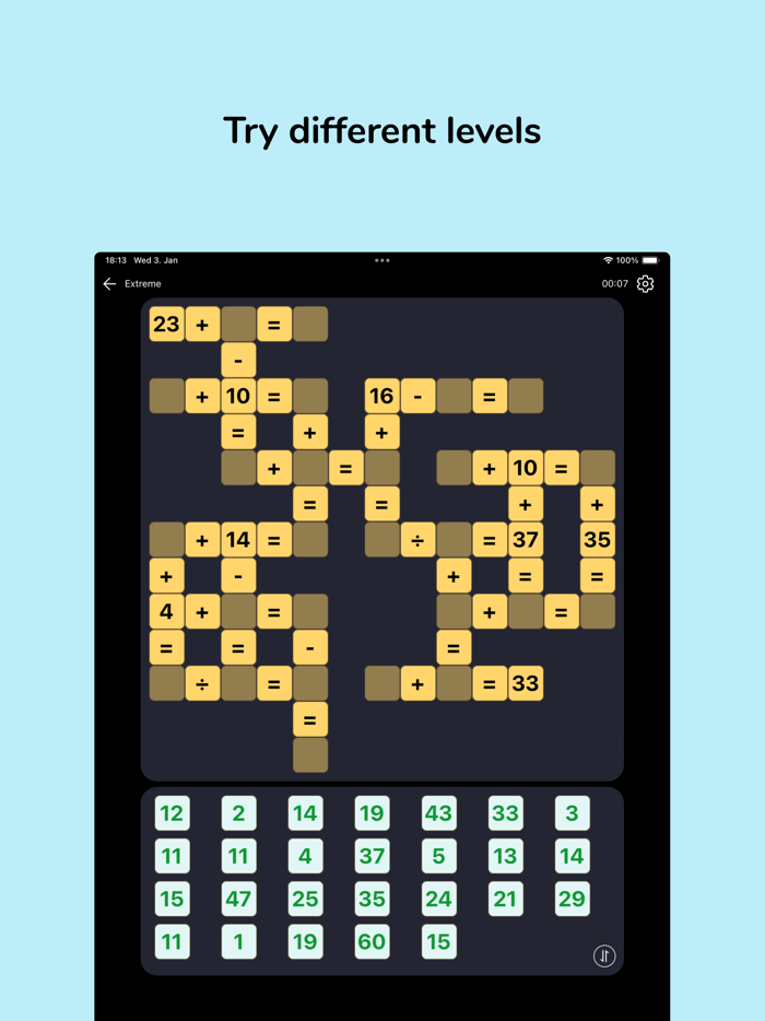 Cross Math Sudoku Logic Puzzle