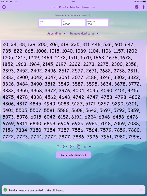 Screenshot #5 pour avita Random Number Generator