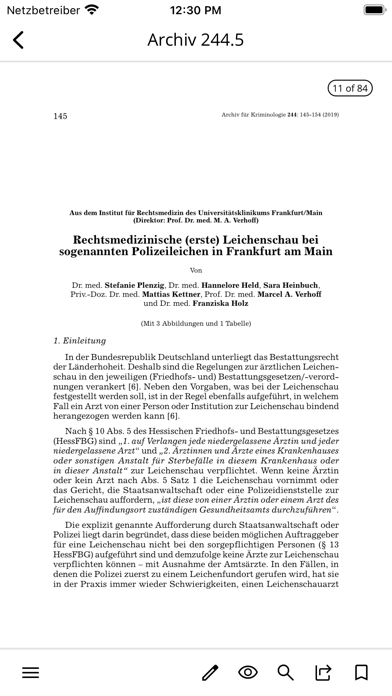 Archiv für Kriminologie Screenshot