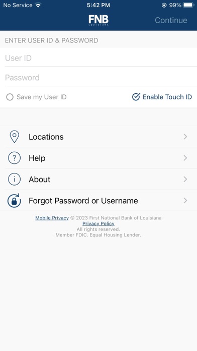 FNB of Louisiana Mobile Screenshot