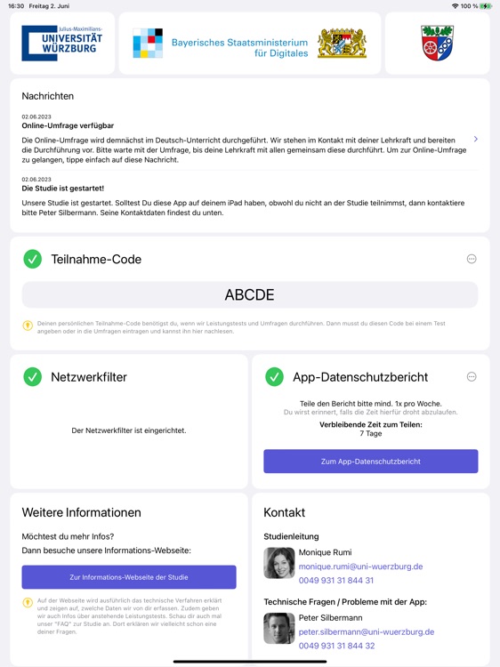 Datenspende Uni Würzburg screenshot-5