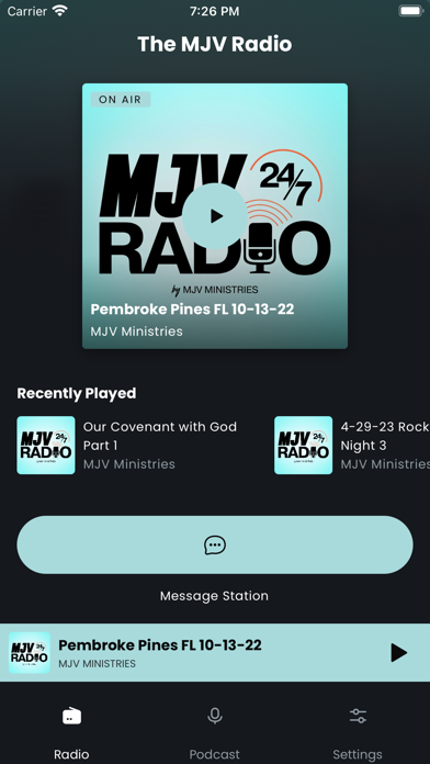 The MJV Radio Screenshot