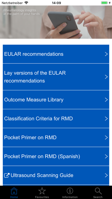EULAR app Screenshot