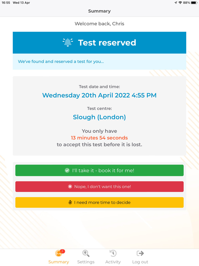 Driving Test Cancellations App