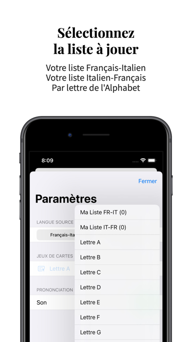Vocabulaire Italien-Français Screenshot