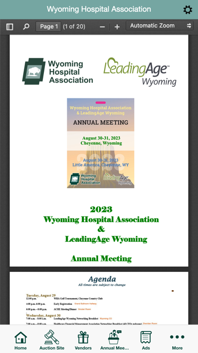 Wyoming Hospital Association Screenshot