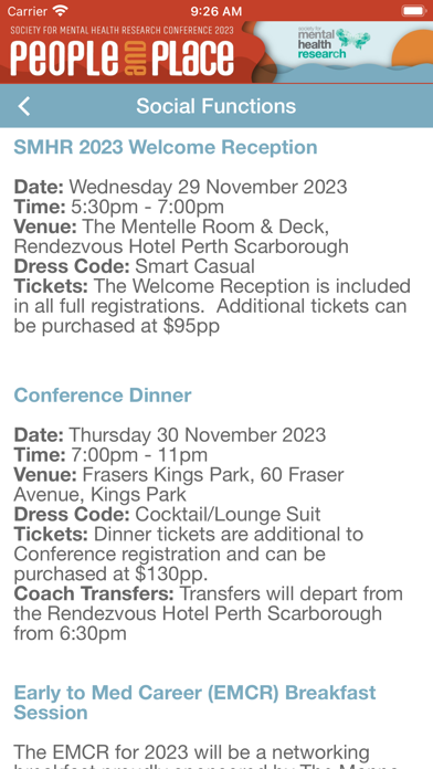 SMHR 2023 Conference App Screenshot