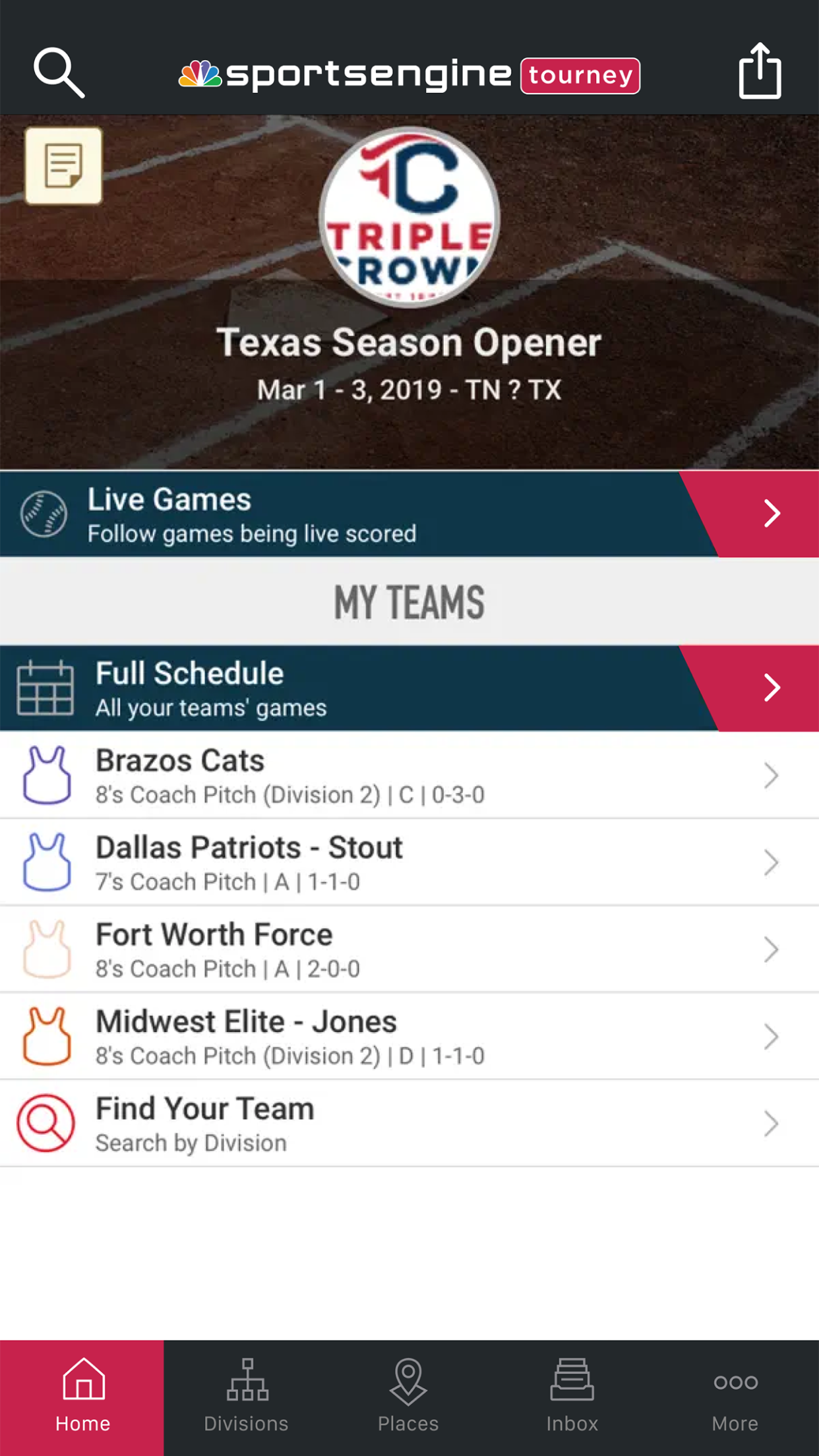 SportsEngine Tourney screenshot 1