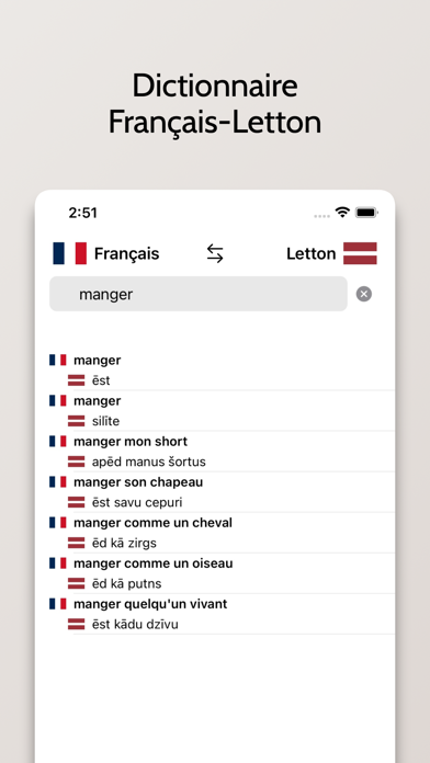Dictionnaire Letton-Français Screenshot