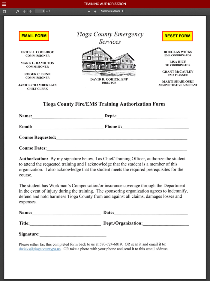 Tioga County Training