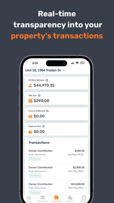 Poplar Homes - Owner Screenshot