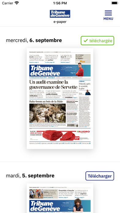 Screenshot #1 pour Tribune de Genève, le journal