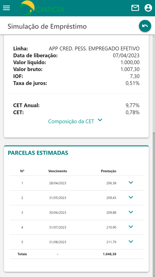 #4. CredCol (iOS) 由: Cooperativa de Economia e Crédito Mútuo dos Empregados do Grupo Colorado