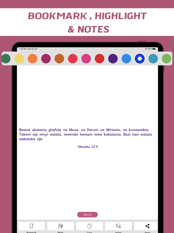 Biblia Takatifu in Swahili.