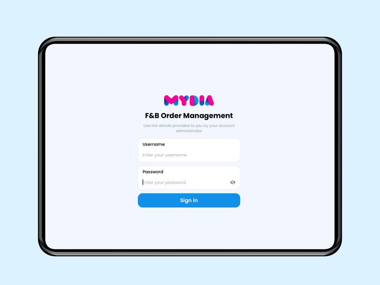Mydia - F&B Order Management