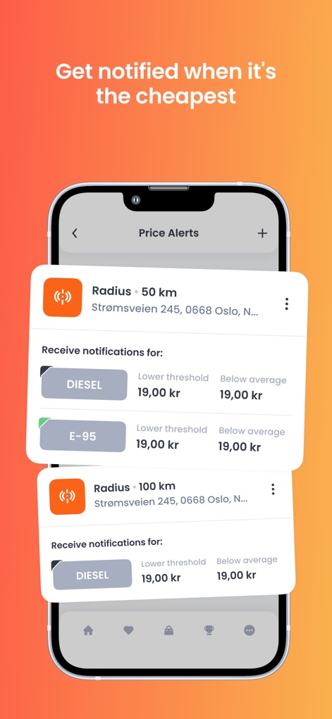 DrivstoffAppen - Cet outil envoie des notifications aux utilisateurs pour les informer des moments les plus avantageux pour faire le plein, grâce à la configuration des seuils de prix et la sélection de types de carburant spécifiques.