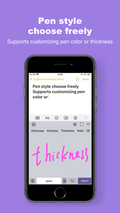 English Handwriting Board Screenshot
