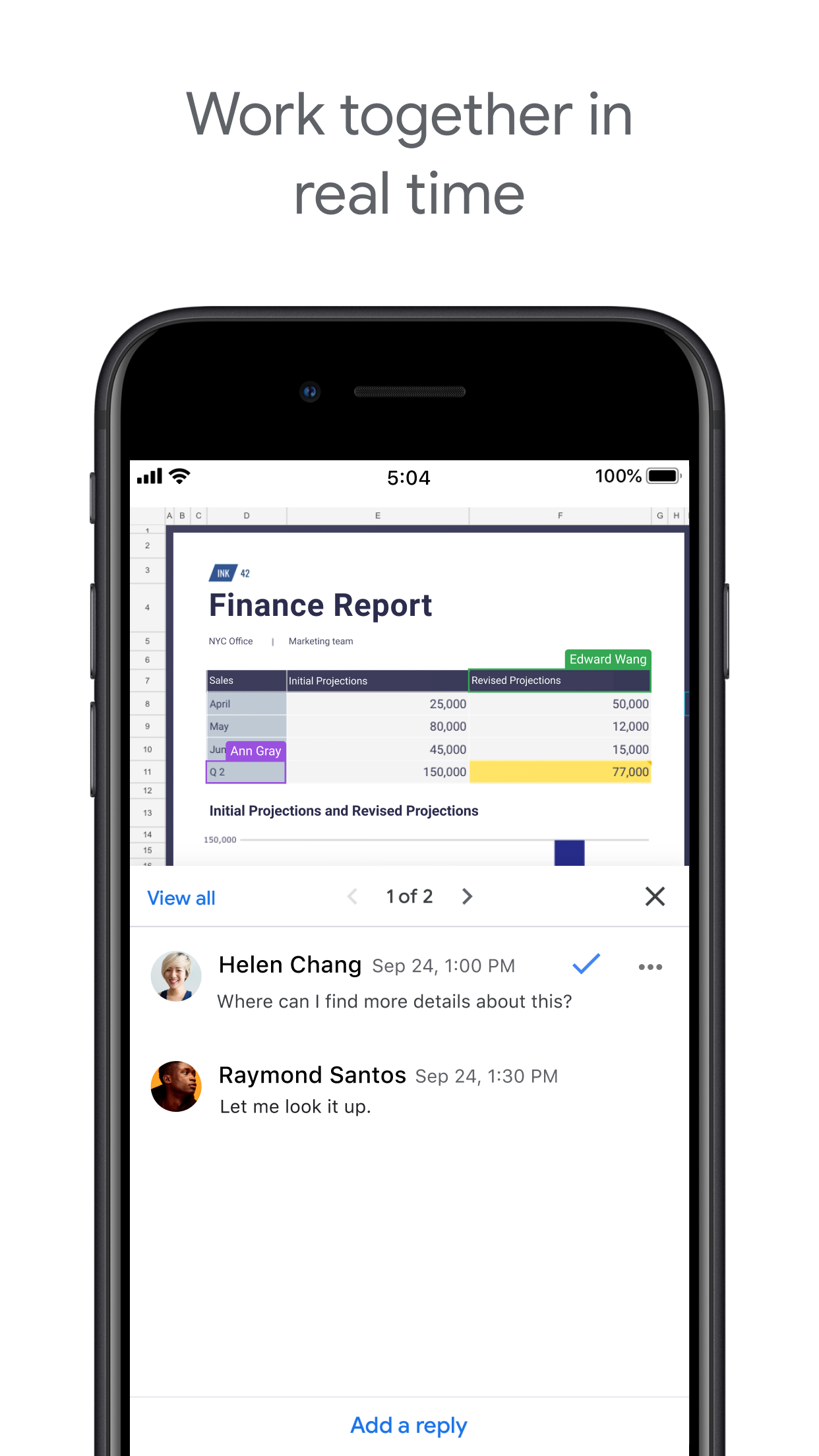 Google Sheets screenshot 1