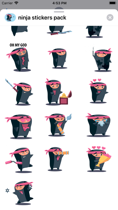 Screenshot #2 pour Funny Ninja emoji & stickers
