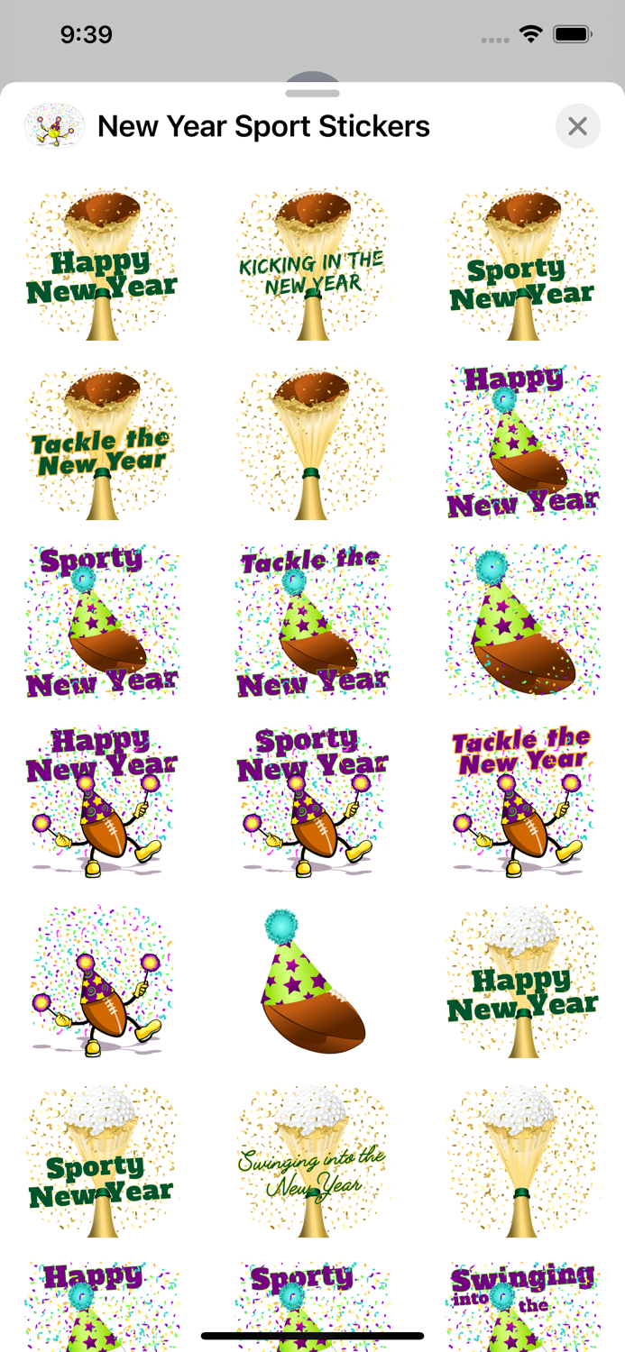 New Year Sport Stickers