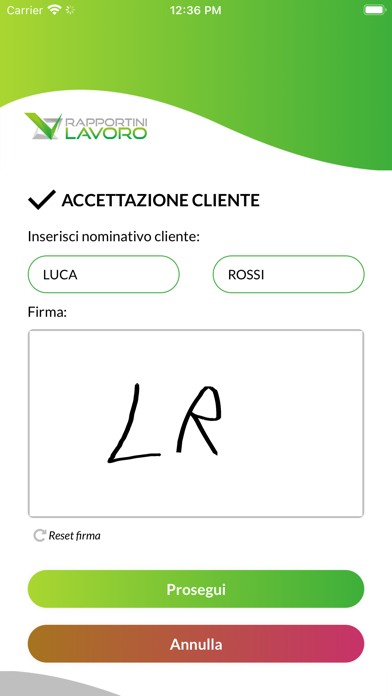 Rapportini Lavoro Screenshot