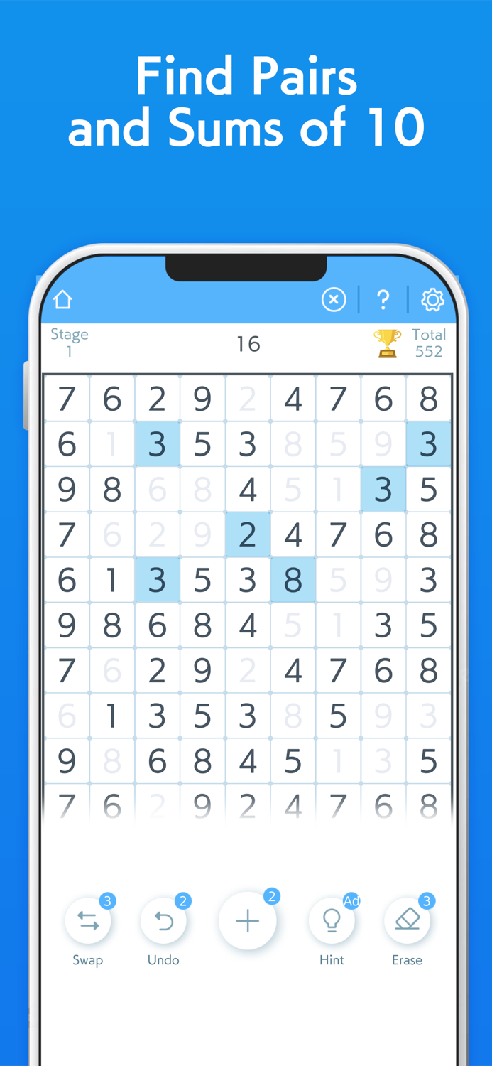 Ten Match - IQ Number Puzzle