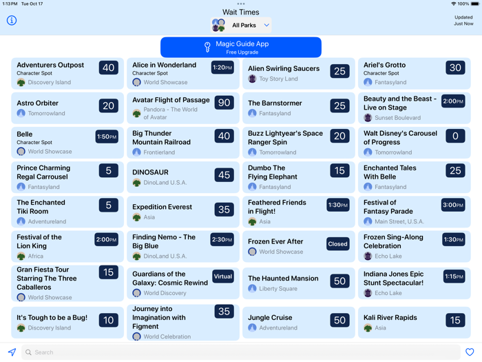 Wait Times for Disney World