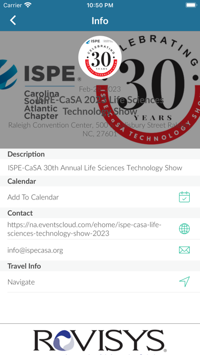 ISPE-CaSA 2023 Technology Show Screenshot