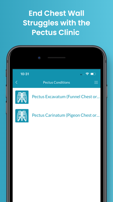 Pectus Clinic. Screenshot