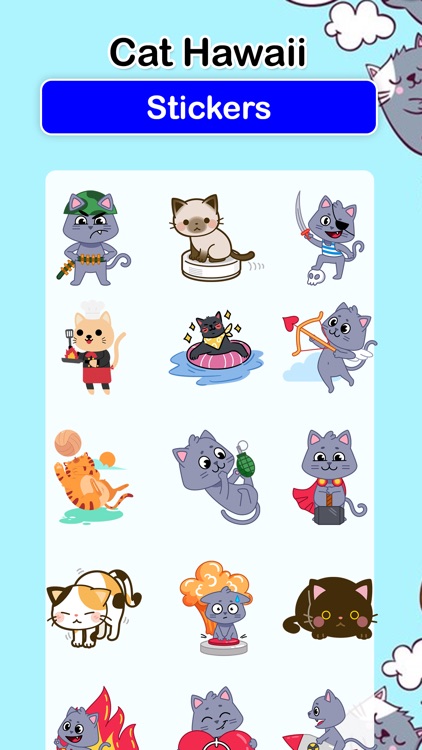 Cat Hawaii Stickers