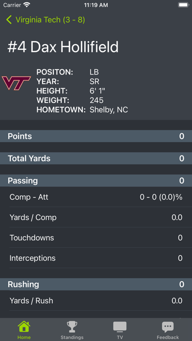 Virginia Tech Football Screenshot