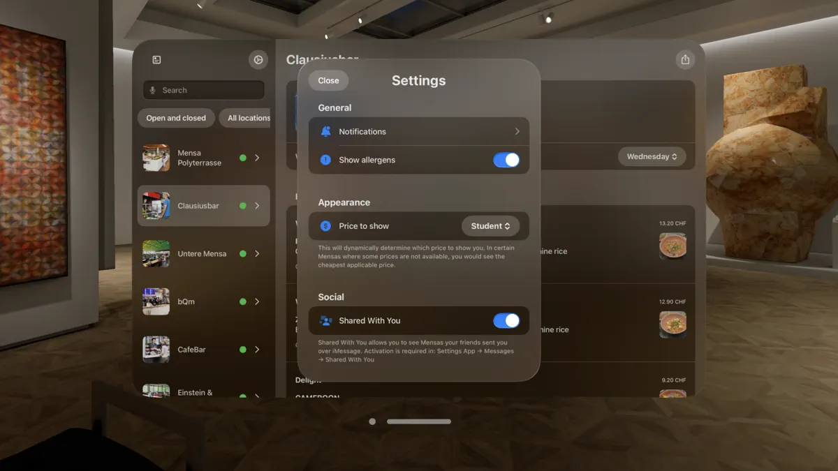 ETH Mensa - Weekly menus screenshot 2