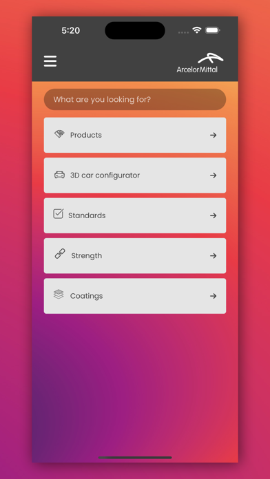 ArcelorMittal automotive offer Screenshot