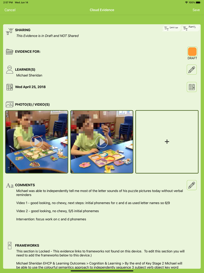 Evidence for Learning