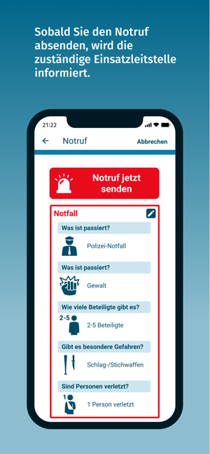 ‎nora - Notruf-App Screenshot