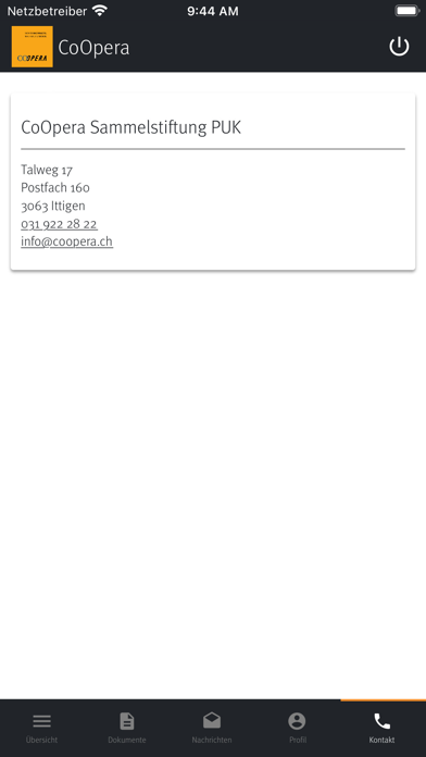 CoOpera Sammelstiftung PUK Screenshot