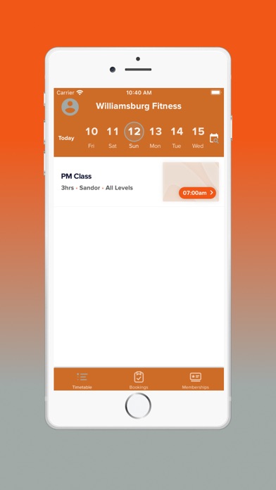 Williamsburg Fitness Screenshot