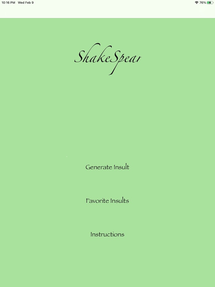 ShakeSpear – Insult Generator