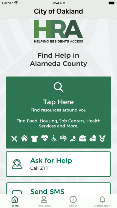 Oakland HRA Resource App Screenshot