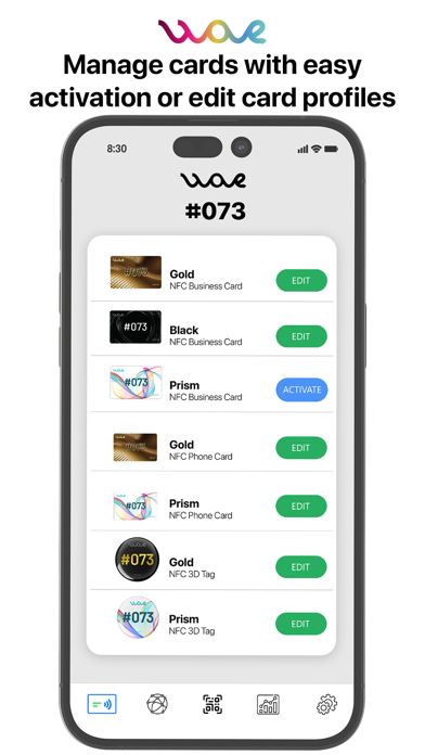 Wave Digital Business Cards Screenshot
