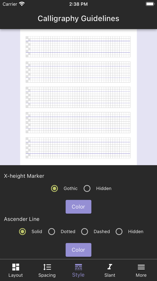 #6. Calligraphy Guidelines (iOS) Podle: Vladislava Rudetskaia