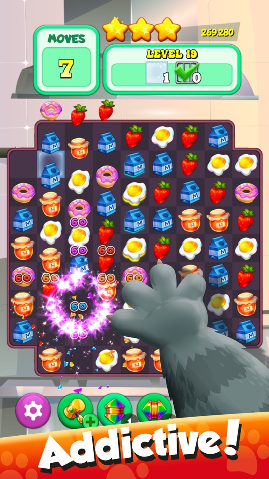 #6. Greedy Cat Match 3 (iOS) 由: One Up Games Studio