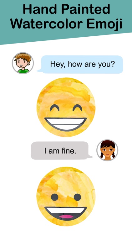 Hand Painted Watercolor Emoji screenshot-3