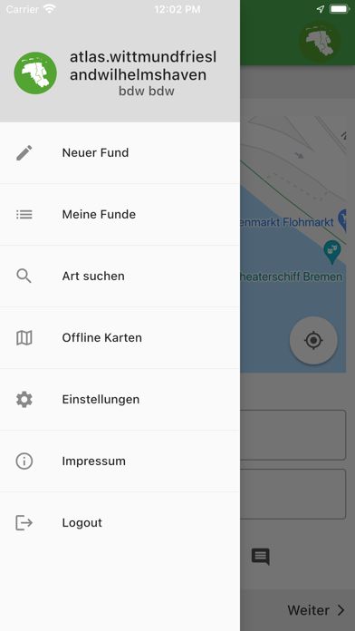 Biodiversitätsatlas FWW Screenshot