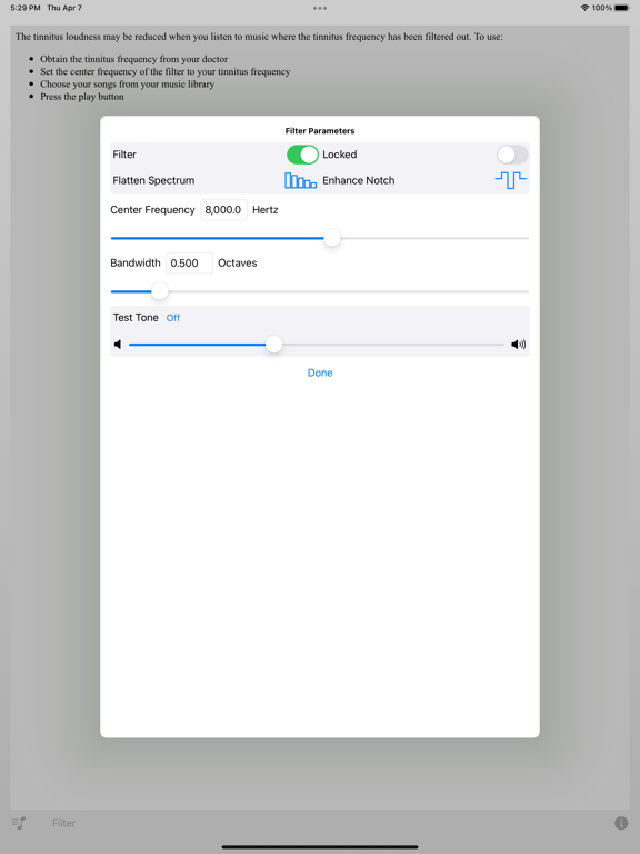 Screenshot #4 pour Tinnitus Music Player