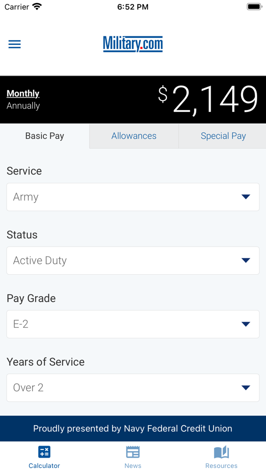 Military Pay by Military.com - 2.0.12 - (iOS)