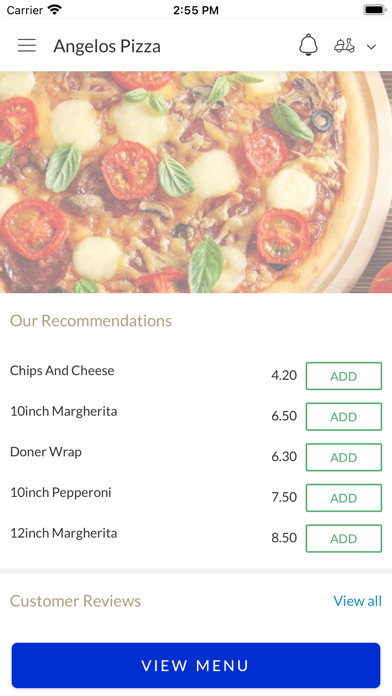 Angelos Pizza Mansfield. Screenshot