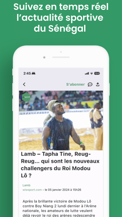 wiwsport : Actu Sport Sénégal Screenshot