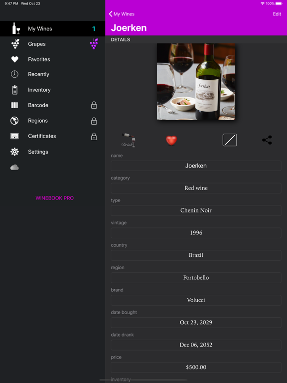 Screenshot #5 pour Winebook Pro